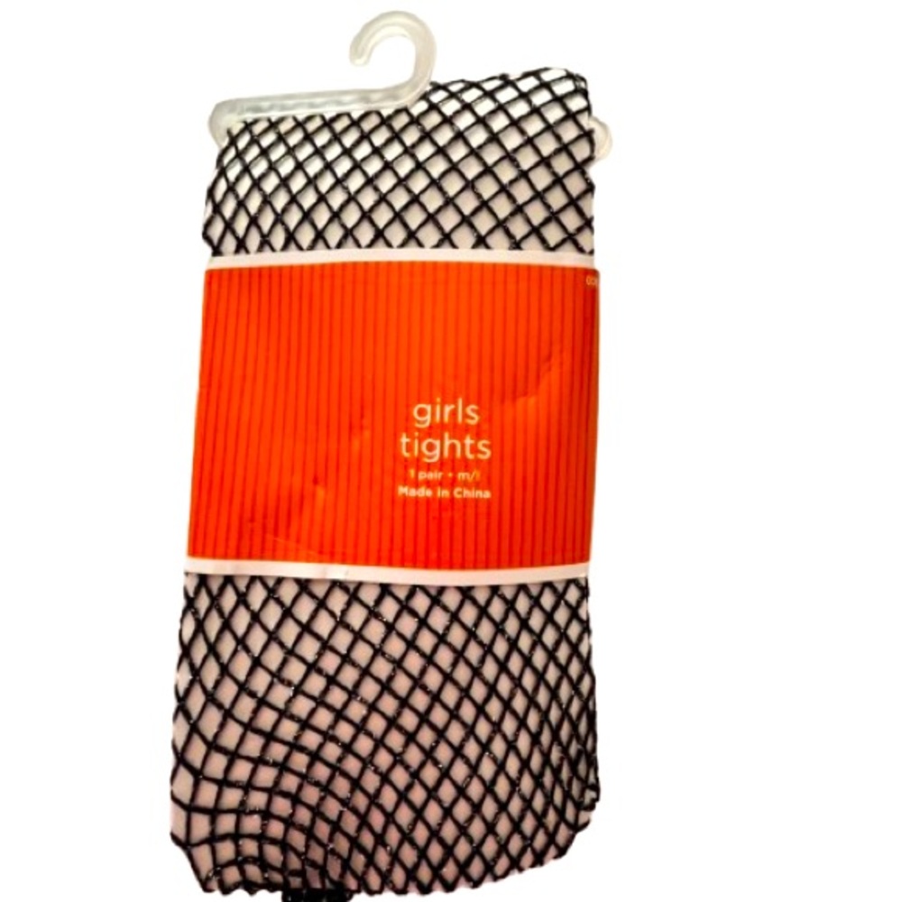 NWT- Target Girls Black Fishnet Tights. Size: M/L